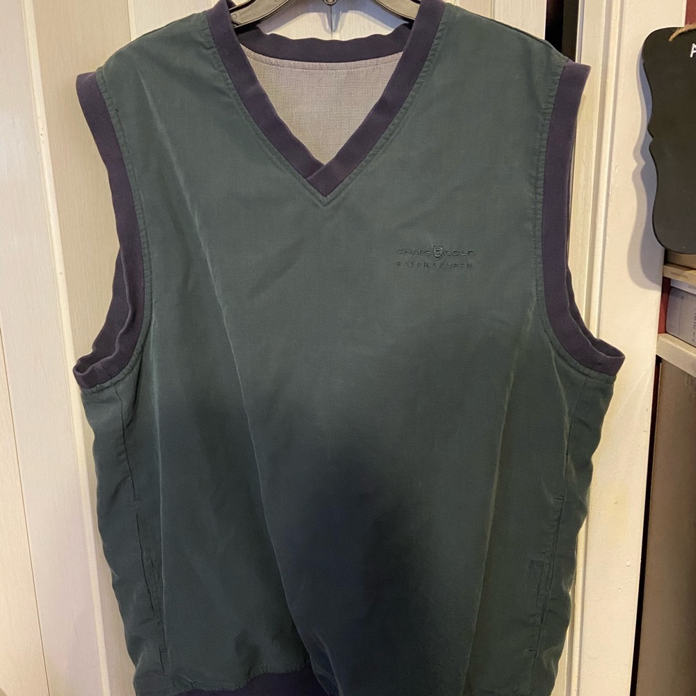 Chaps Dark Green V-Neck Tank Top